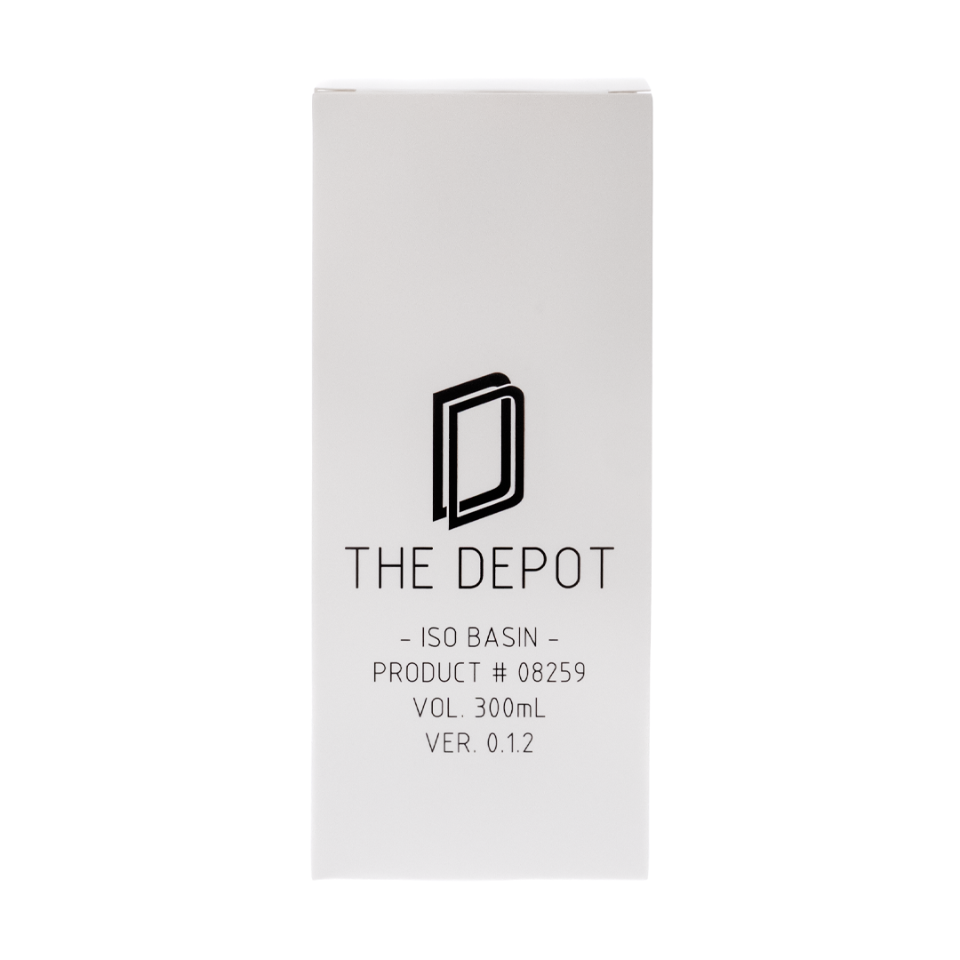 The Depot ISO Basin 5 Pack for Bong Cleaning - Front View of White Box Packaging