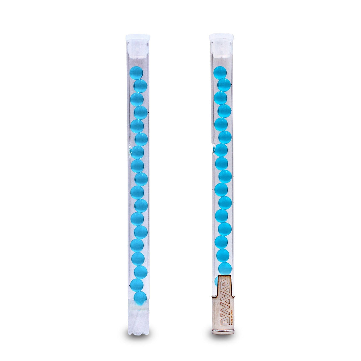 Beaded Borosilicate Glass Cooling Stems for DynaVap Cap, Straight Design, Front View