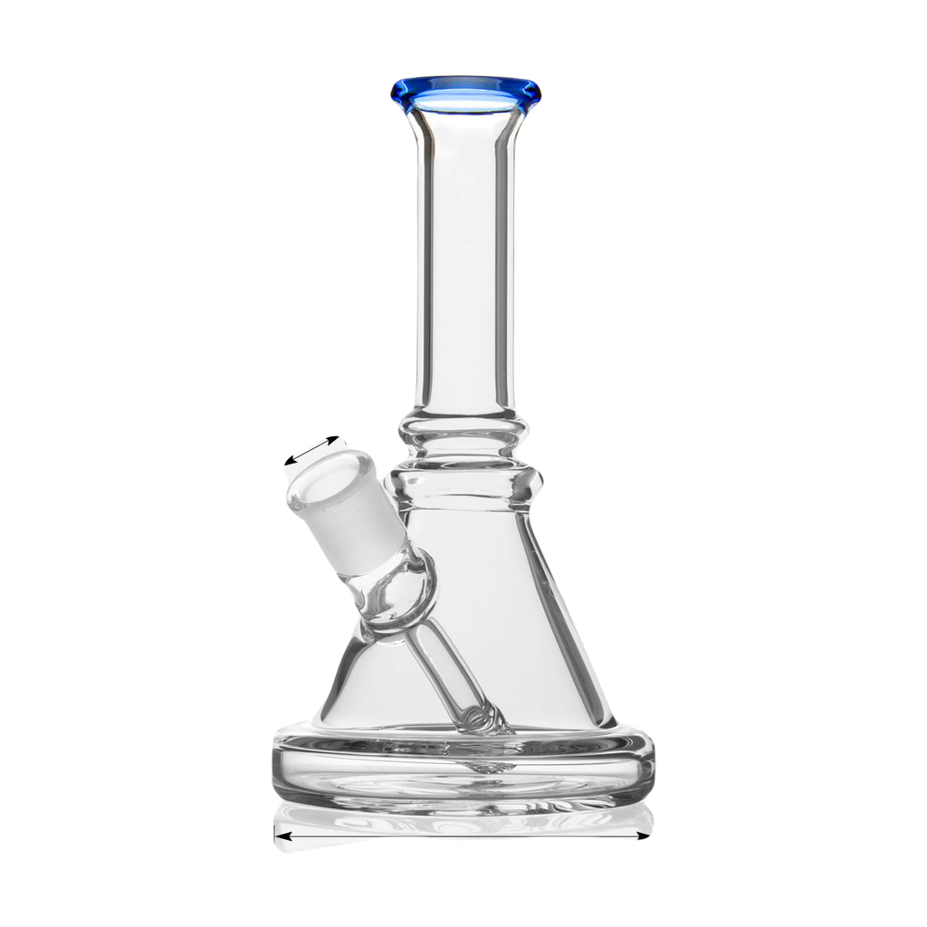 PILOT DIARY 7'' Glass Beaker Base Bong with Blue Accents - Front View