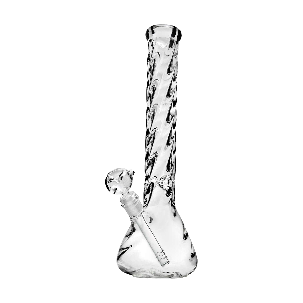 PILOT DIARY 16" Borosilicate Glass Beaker Bong with Spiral Design, 9mm Thick