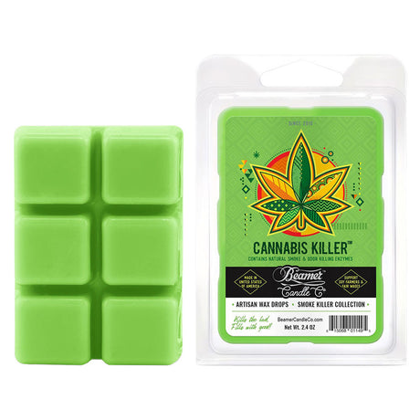 Beamer Candle Co. Artisan Wax Drops in Cannabis Killer scent, 2.4oz 12pc display, front view
