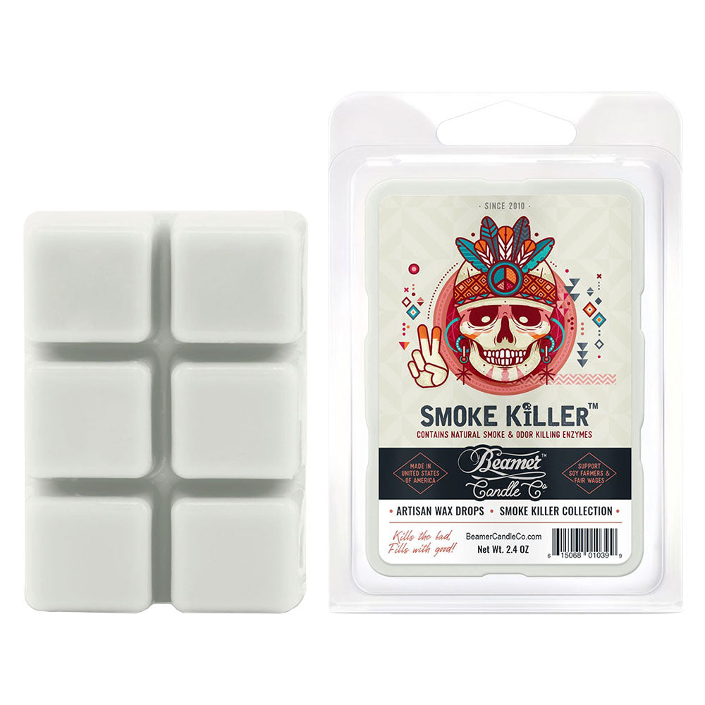 Beamer Candle Co. Artisan Wax Drops in packaging, Smoke Killer, 2.4oz, front view