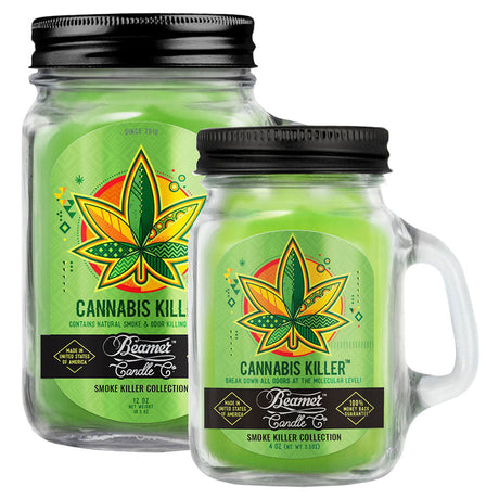 Beamer Candle Co. Cannabis Killer Mason Jar Candles, Soy Wax Blend, USA Made