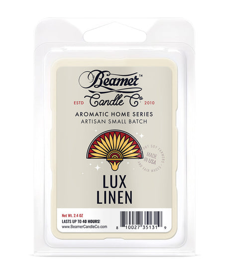 Beamer Candle Co. Lux Linen Wax Melts 6-Pack, Aromatic Soy Blend, Front View