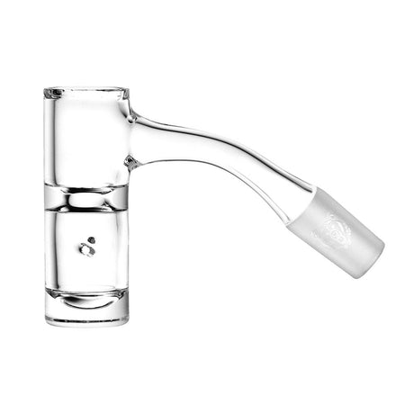 Bear Quartz Auto HighBrid Banger 14mm Male joint side view for dab rigs, made of clear quartz