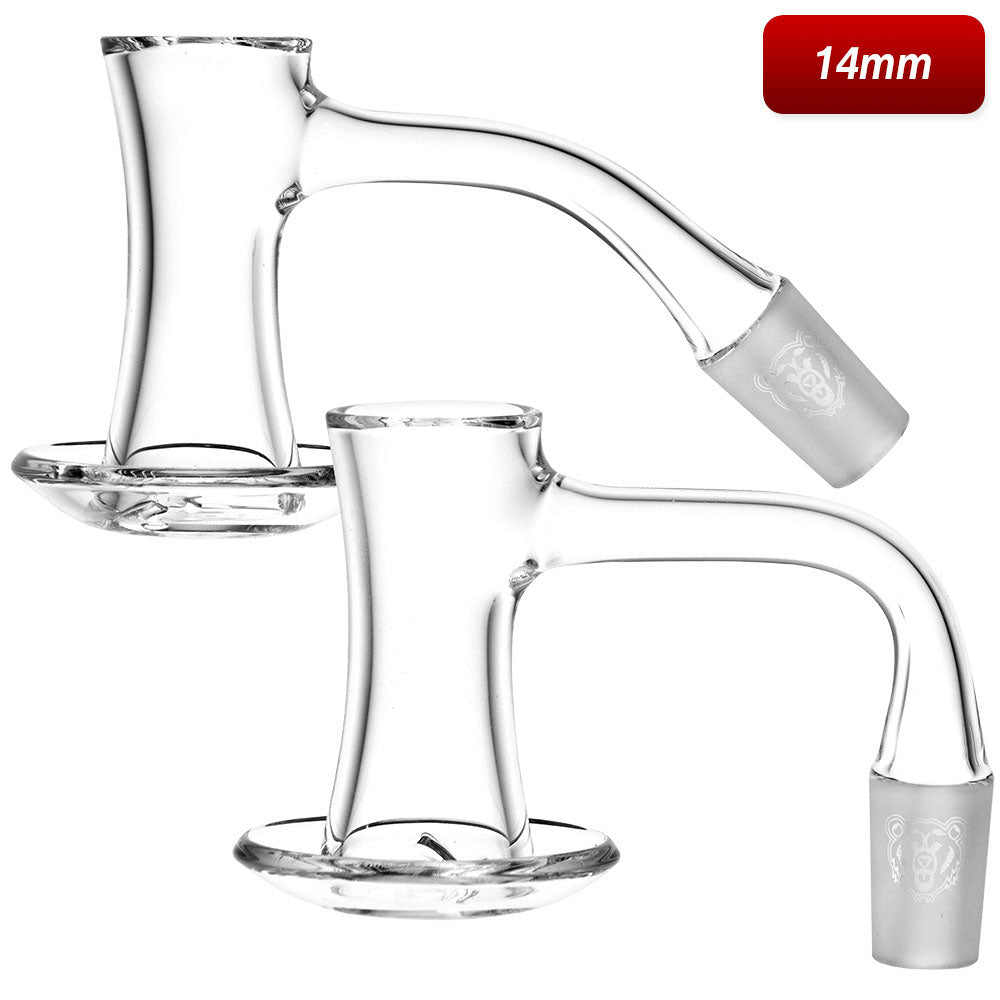 Bear Quartz Hourglass Blender Banger 14mm Male Joint Side View for Dab Rigs