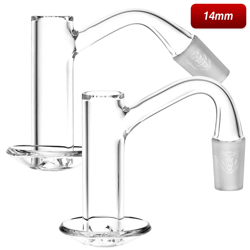 Bear Quartz Lowrider Blender Banger, 14mm Male Joint, Clear Quartz, Front View