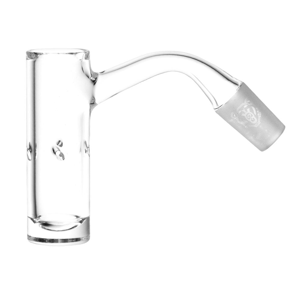 Bear Quartz Lowrider HighBrid Banger 45 Degree, 14mm Male Clear Quartz Side View