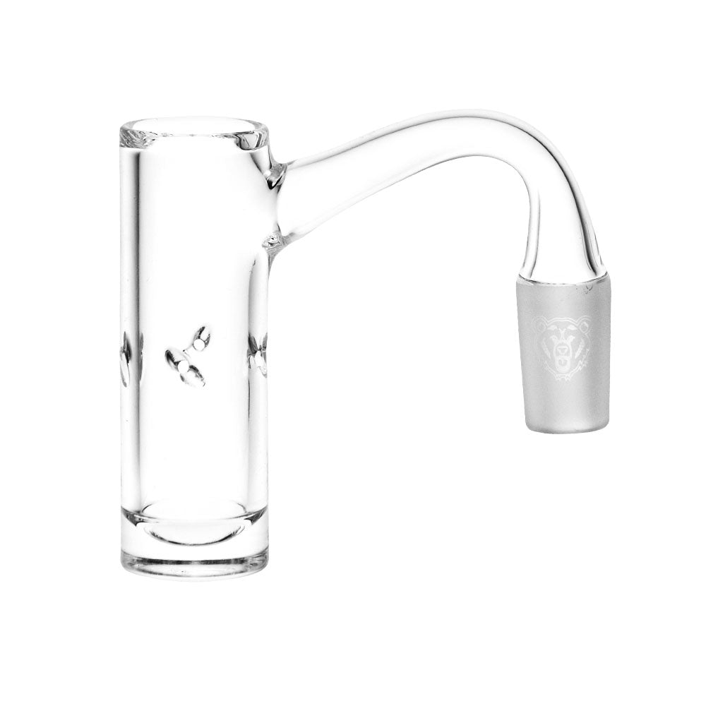 Bear Quartz Lowrider HighBrid Banger, 14mm Male Joint, Clear Quartz Side View
