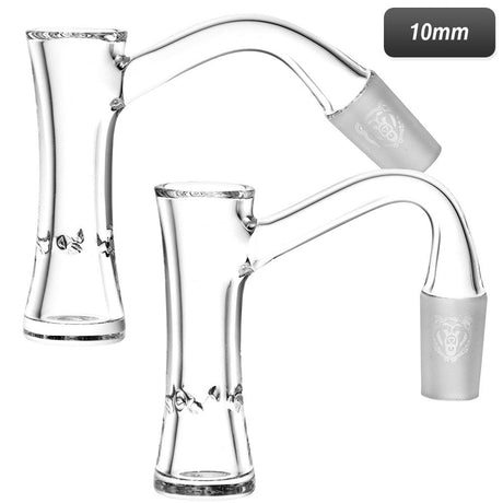 Bear Quartz Lowrider Hourglass Banger, 10mm Male Joint, for Dab Rigs, Multiple Angles