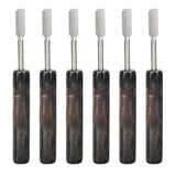 Bear Quartz Resin Handle Flat Tip Dab Tools, 4.5" 6pc Set, Front View on White Background