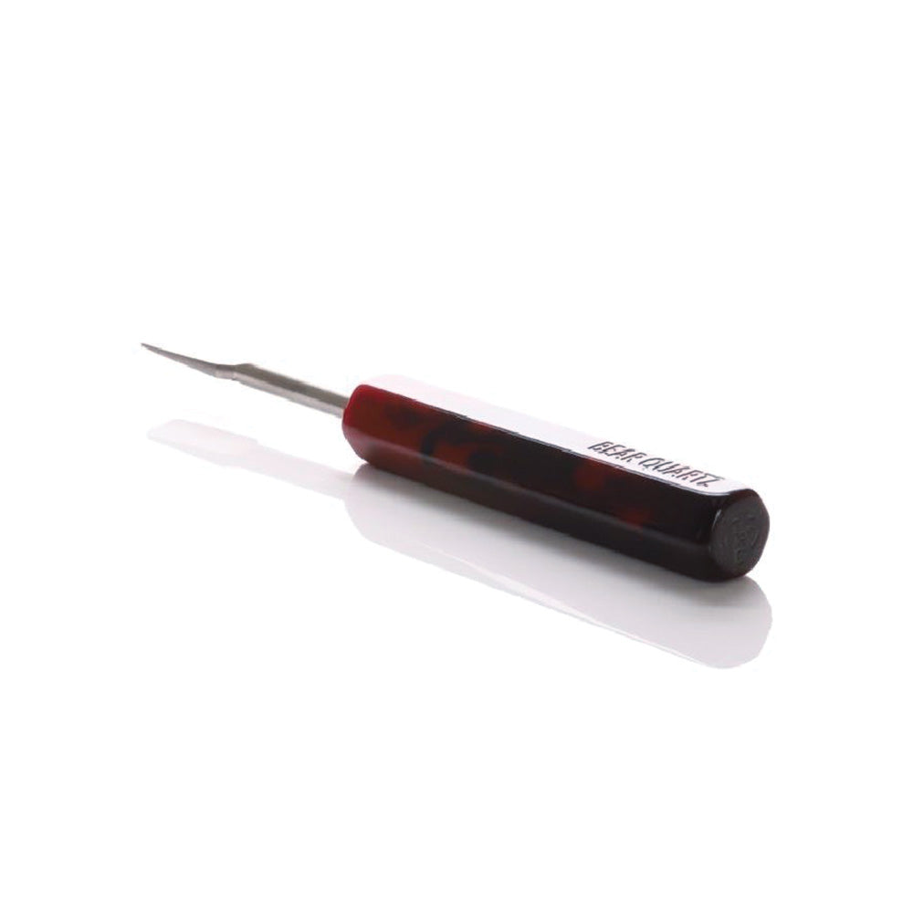 Bear Quartz Resin Handle Flat Tip Dab Tool, 4.5" Length, Side View on White Background