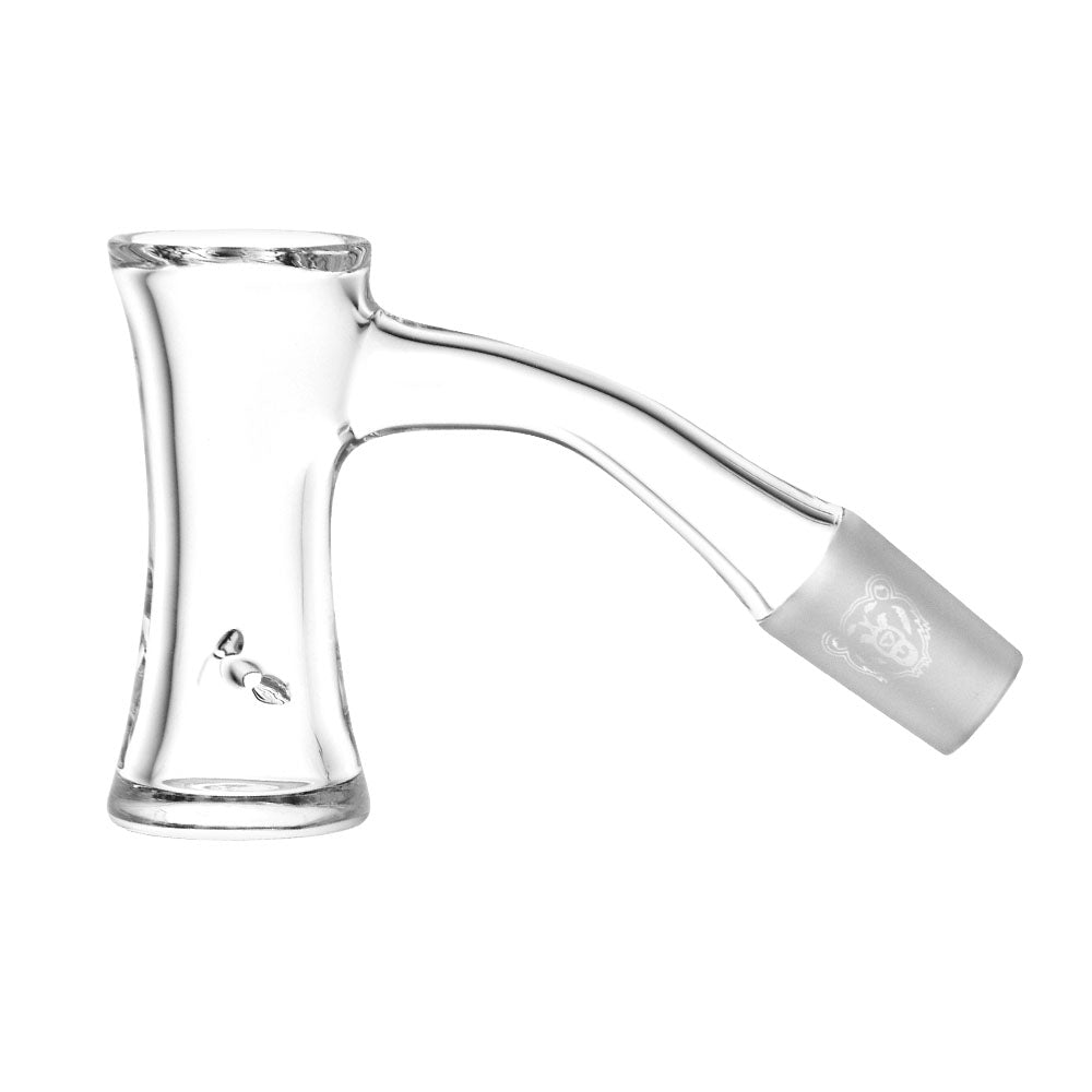 Bear Quartz Hourglass Banger 10mm Male Joint for Dab Rigs, Clear Quartz Side View