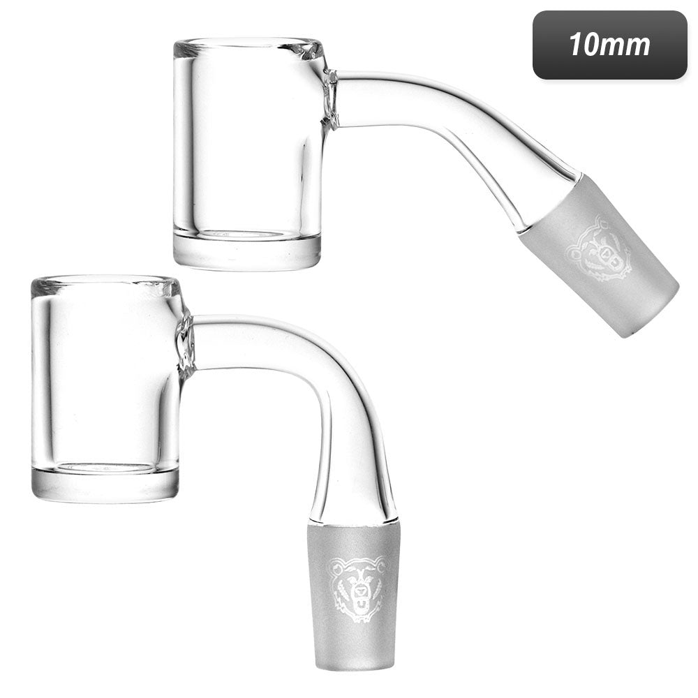 Bear Quartz V2 Flat 22MM Bangers in 10mm male joint size, front and angled views on white background