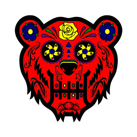 Bear Quartz x moodmats Bear Candy Red Dab Mat with vibrant novelty design, medium size, front view