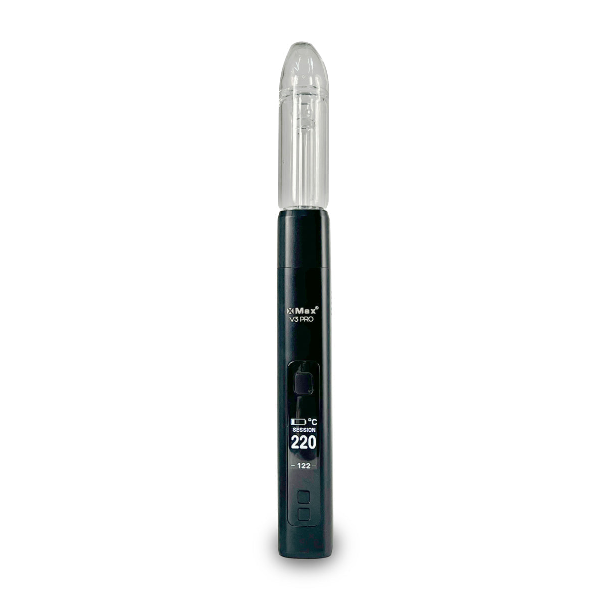 XMAX V3 Pro with Bent Mouthpiece Bubbler, Portable Borosilicate Glass, Front View