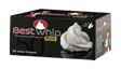 Best Whip Plus Cream Chargers 50 Pack Display Box with whipped cream illustration