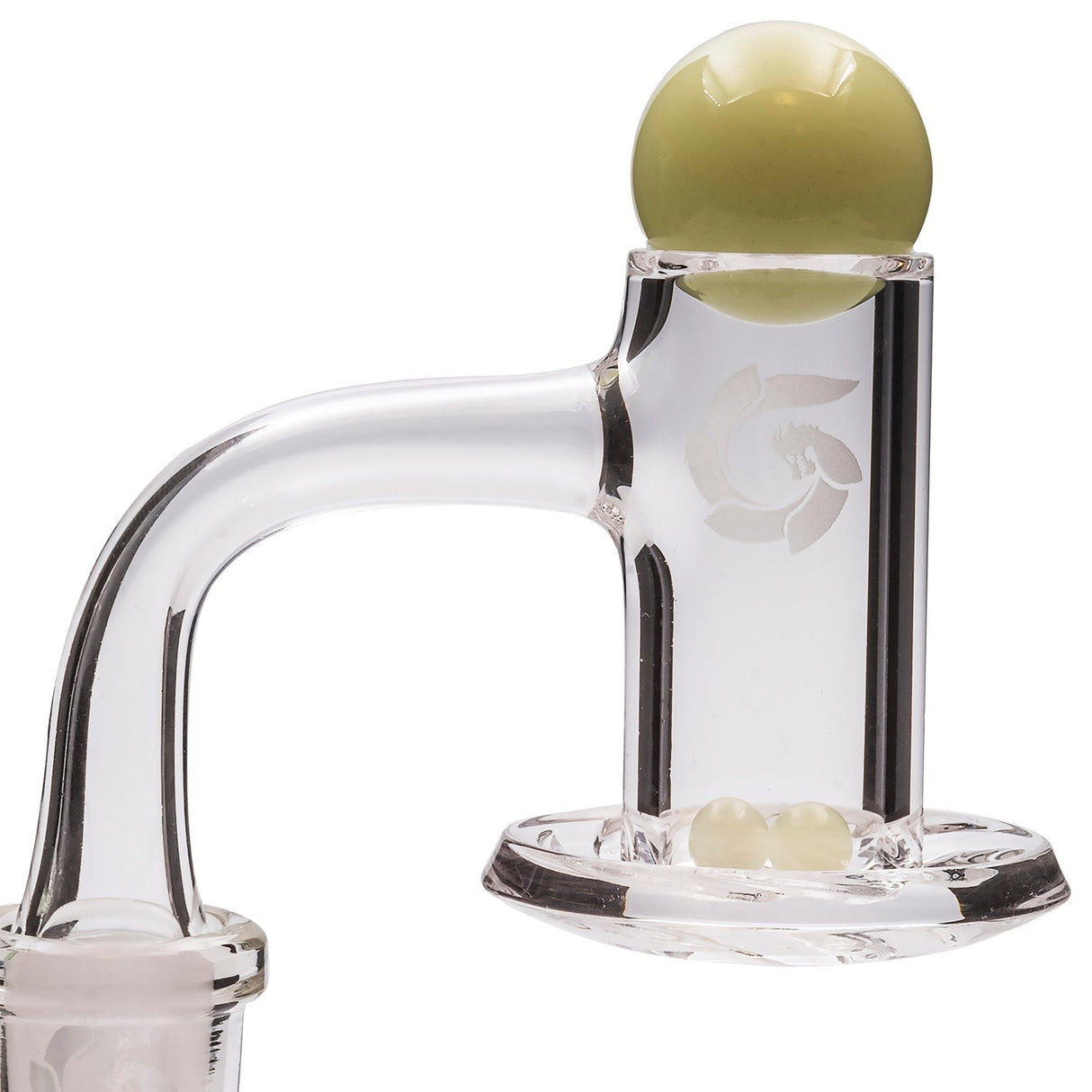 Glasshouse Bevel Top Hurricane Quartz Banger 25mm Cup, Male Joint, Side View