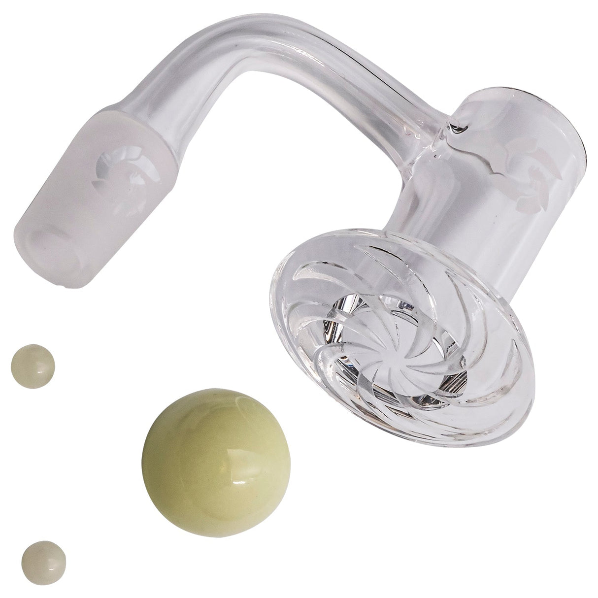 Glasshouse Hurricane Bevel 25mm Quartz Banger with High Airflow, Male Joint, Angled View