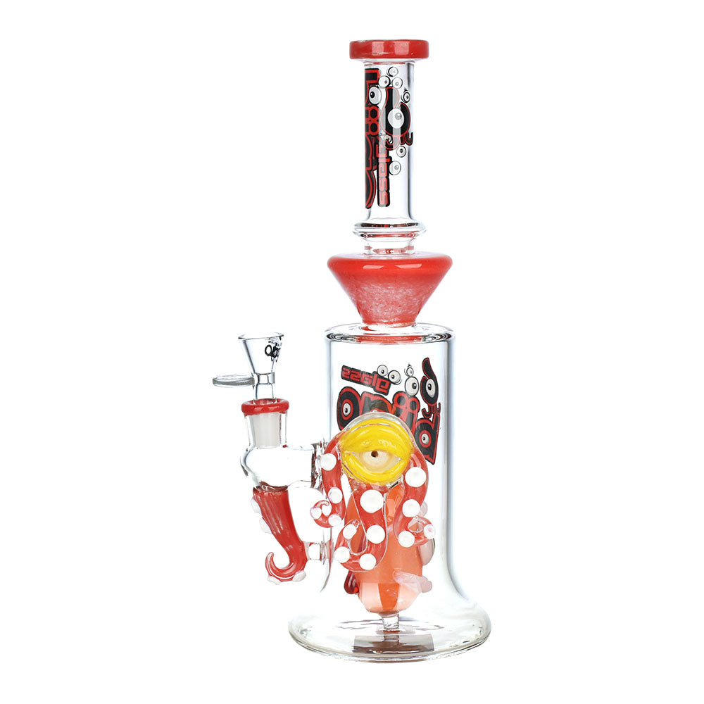 BIIGO Crazy Octopus w/ Eyeball Water Pipe, 12.25" height, 14mm joint, front view on white background