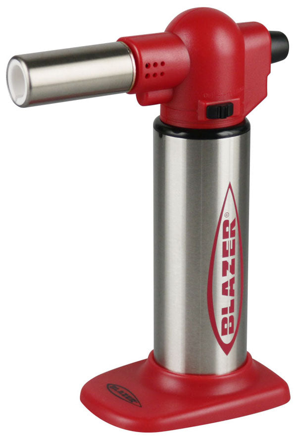 Blazer Big Buddy Torch Lighter in Red, Front View, Compact and Portable for Dab Rigs