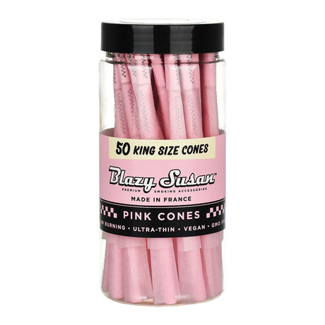 Blazy Susan Pink Pre-Rolled Cones 50pk, Standard Size for Dry Herbs, Made in France