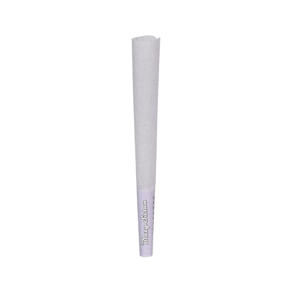 Blazy Susan Purple Pre-Rolled Cone, King Size, 50 Pack - Front View on White Background