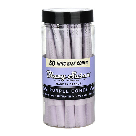 Blazy Susan Purple King Size Pre-Rolled Cones, 50 Pack, Front View