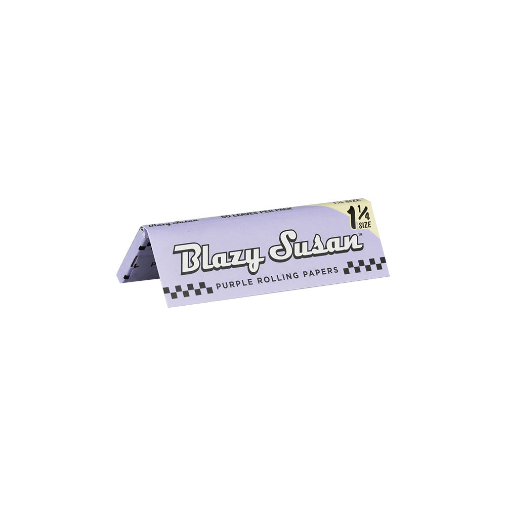Blazy Susan King Size Purple Rolling Papers, 50 Pack Display on White Background