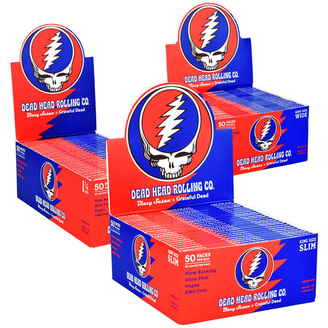 Blazy Susan x Grateful Dead themed rolling papers display with 50 packs, front view