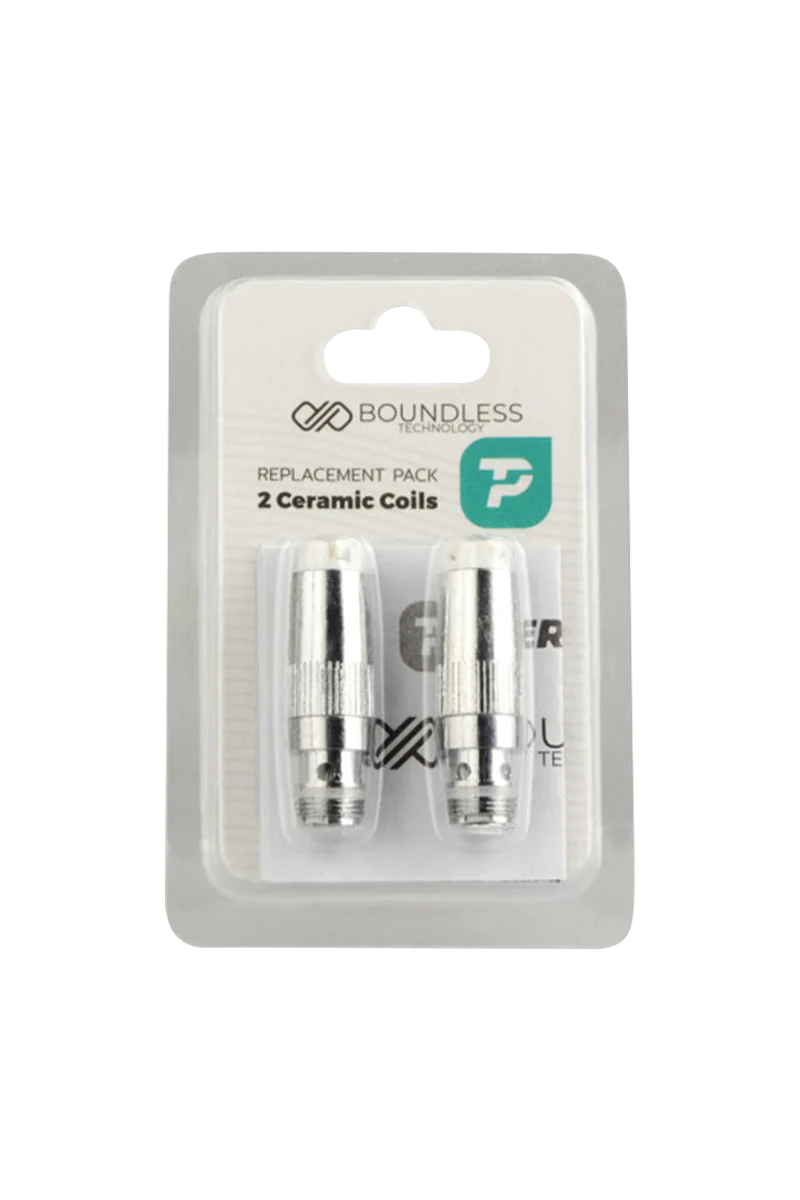 Boundless Terp Pen Dual Ceramic Coil Atomizer 2-Pack, front view on white background