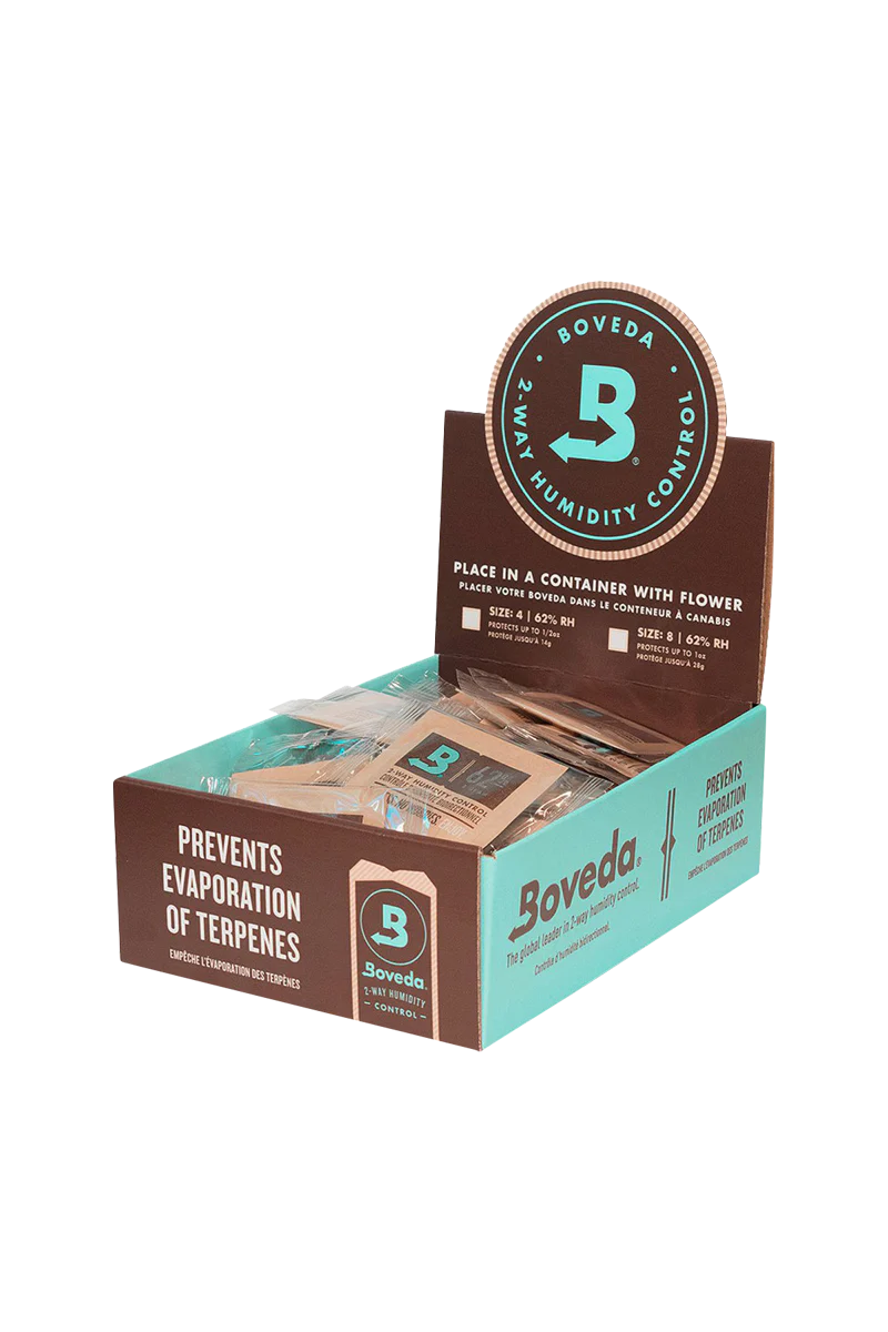 Bulk 100 pack of Boveda 2-Way Humidity Control Packets, ideal for preserving dry herbs