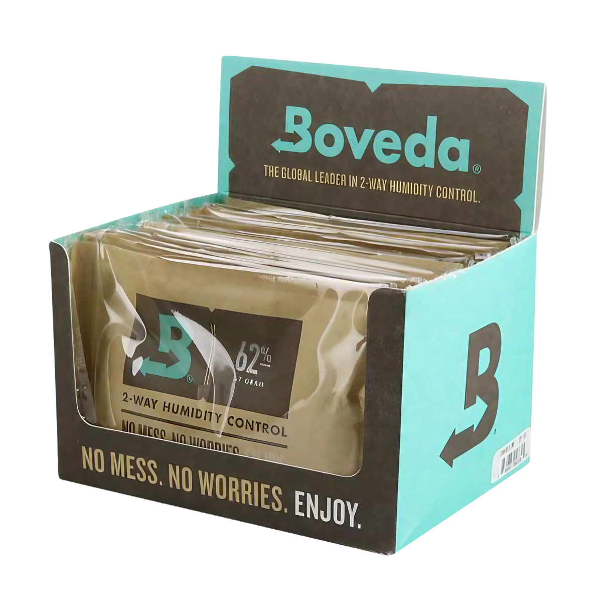 Boveda 12 Pack of 67g 2-Way Humidity Control Packs for Dry Herbs, Front View