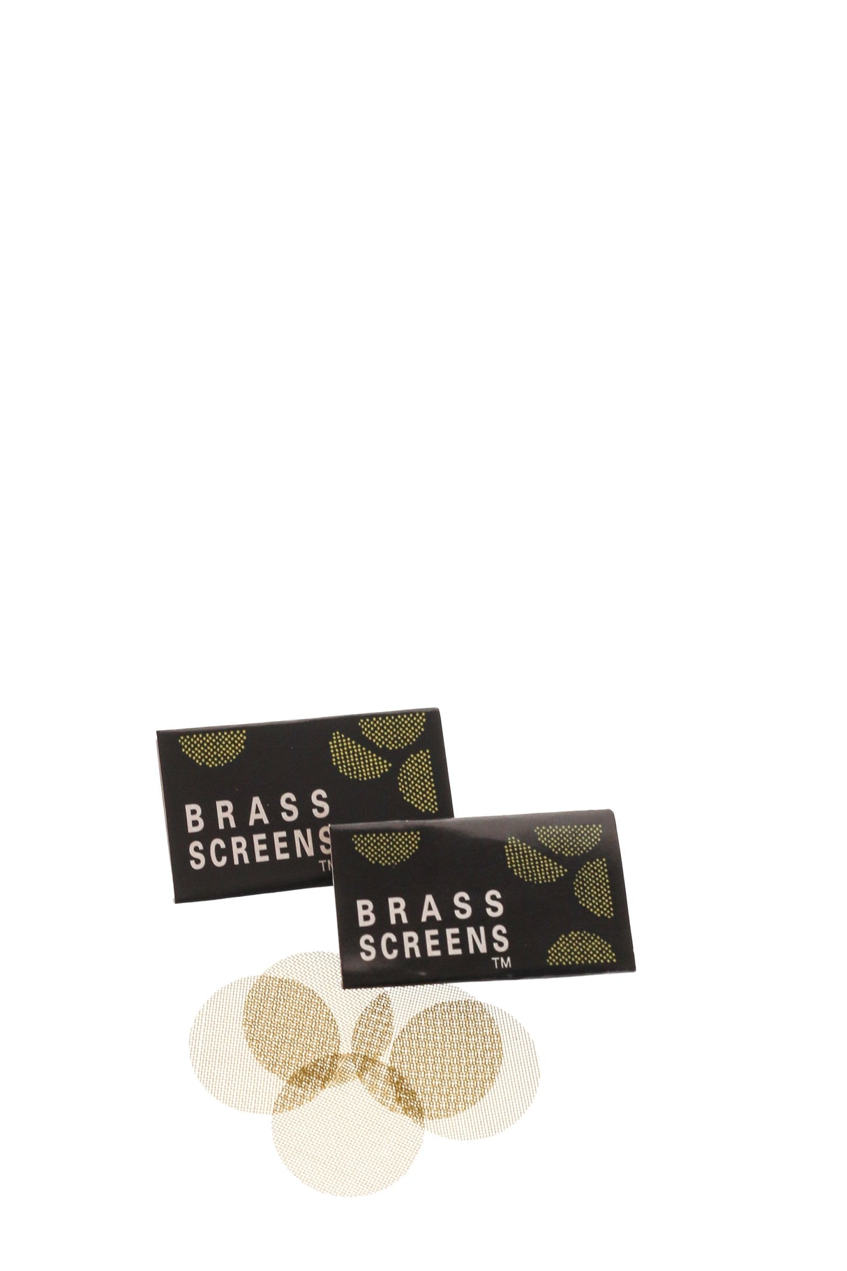 Thick Ass Glass Brass Screens for Pipes - #60 Mesh, Brown, Front View on White Background