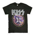 Brisco Brands Kiss Face black cotton t-shirt with iconic band logo, front view on white background