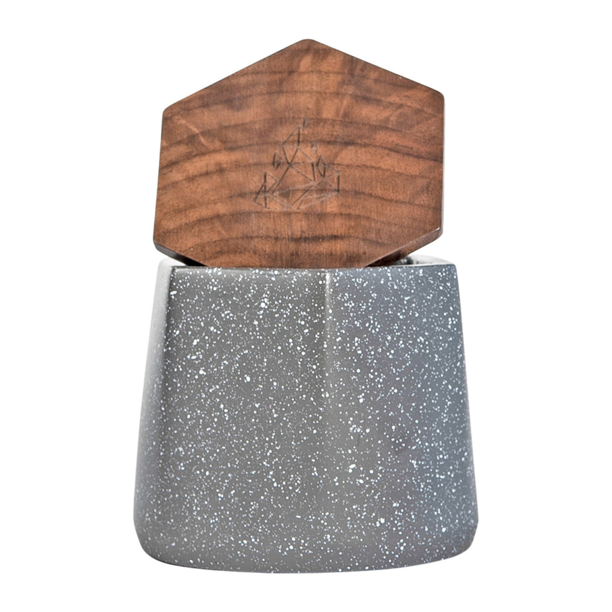 BRNT Designs Malua Stash Jar with Hexagonal Wooden Lid - Front View