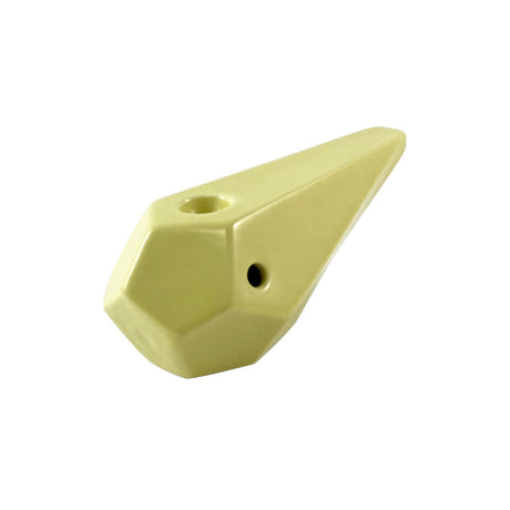 BRNT Designs Prism Ceramic Hand Pipe in Pastel Sun, Angled View with Geometric Design