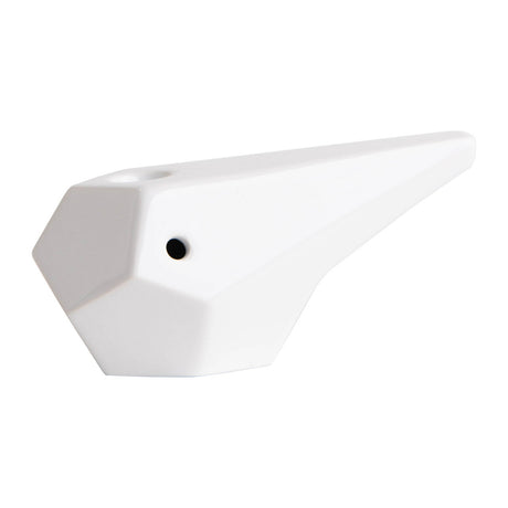 BRNT Designs Prism White Ceramic Hand Pipe - Angled Side View