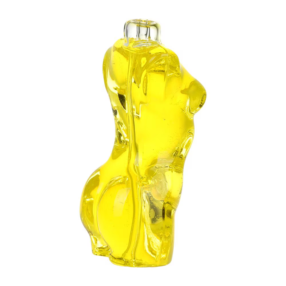 Buxom Body Glycerin Glass Hand Pipe | 4.25" | Colors Vary