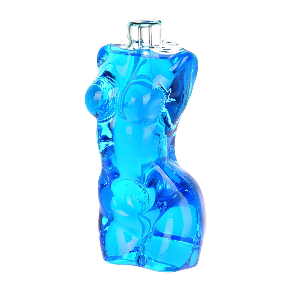 Buxom Body Glycerin Glass Hand Pipe | 4.25" | Colors Vary