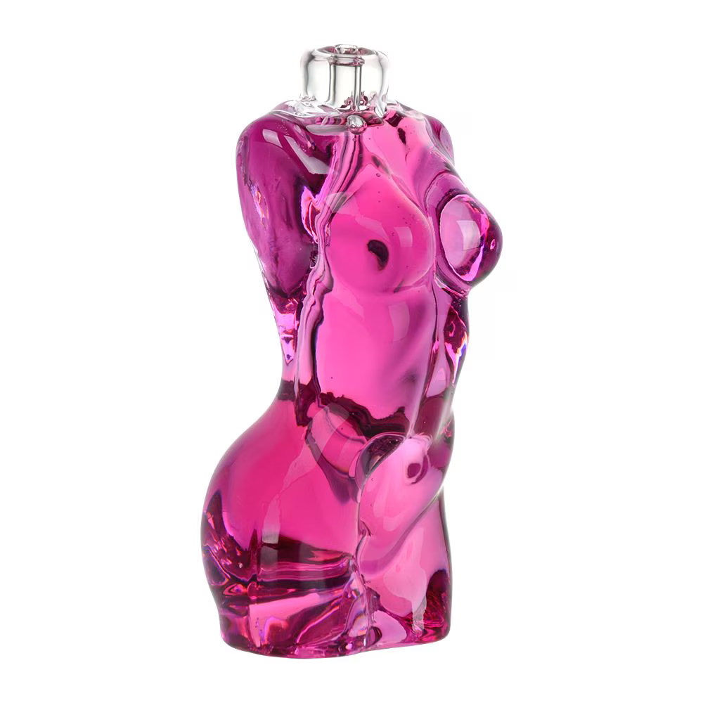 Buxom Body Glycerin Glass Hand Pipe | 4.25" | Colors Vary