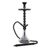 BYO Taurus Hookah - 24" Black with Clear Base and Matching Hose, Front View