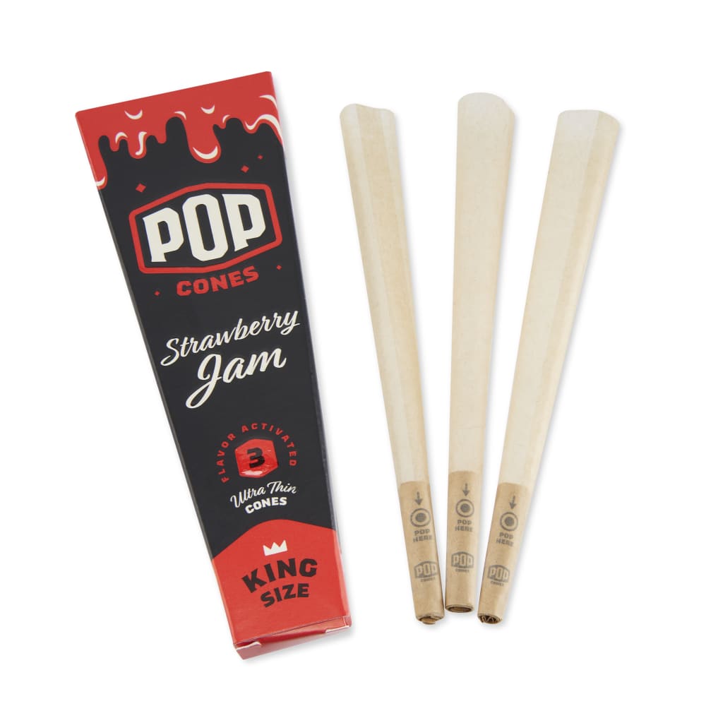 Pop Cones King Size Unbleached 3pk Cones - 24ct Display
