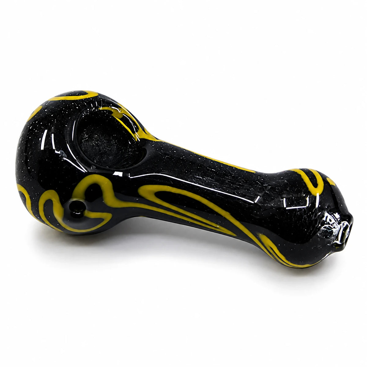 4" Golden Swirl: Fancy and Uniquely Useful Glass Hand Pipe
