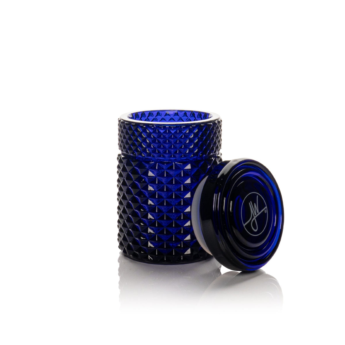 Jane West Twenties Collection Cobalt borosilicate glass jar with silicone-sealed lid
