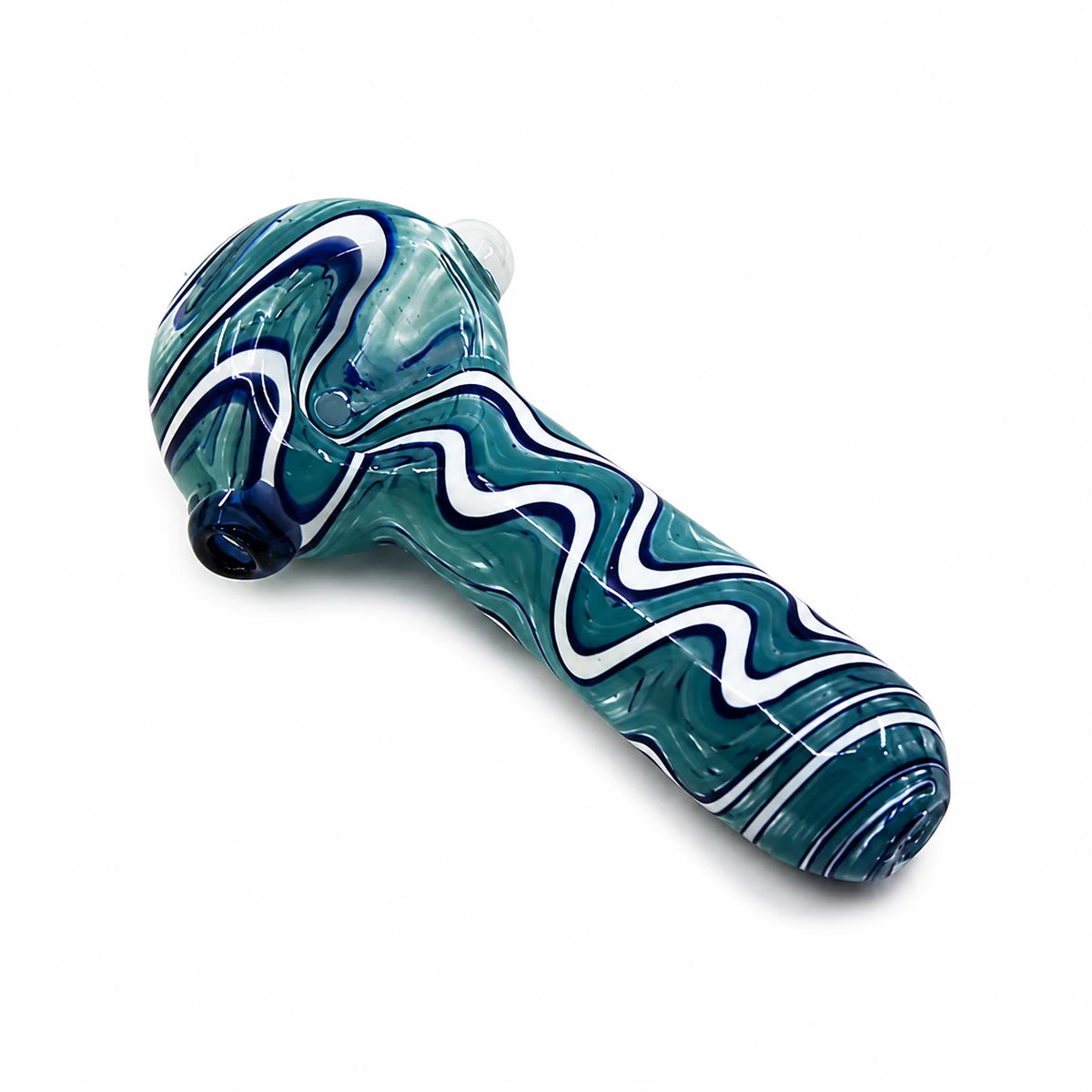 4" Blue Slide Glass Hand Pipe