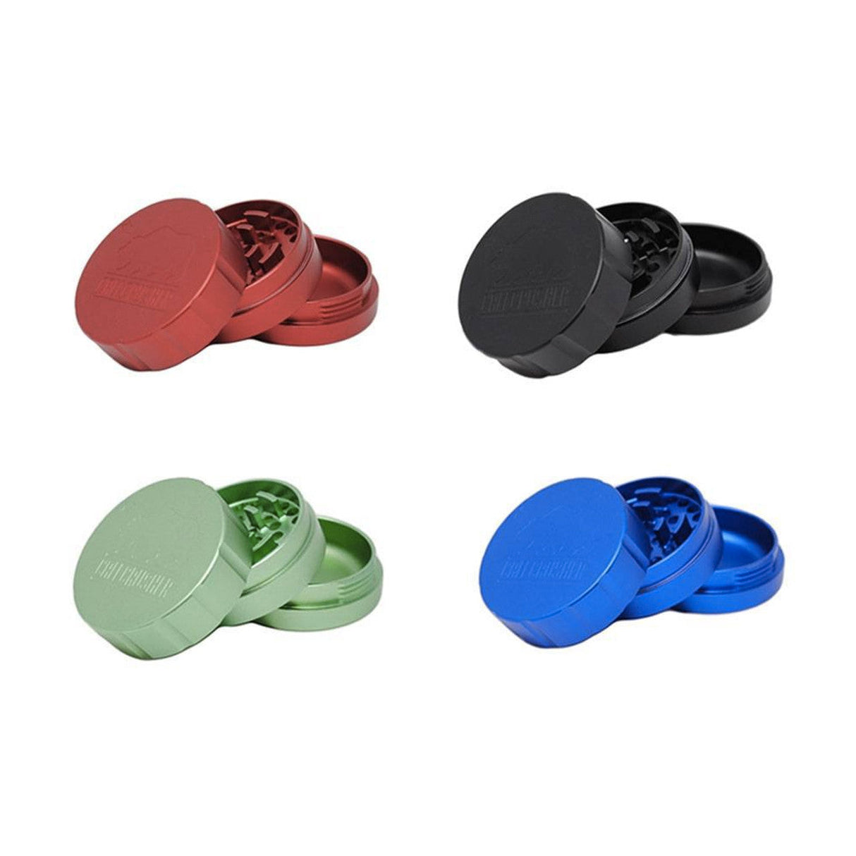 Cali Crusher 2.0 - 3 Piece Aluminum Grinders in Black, Blue, Green, Red - Compact Design