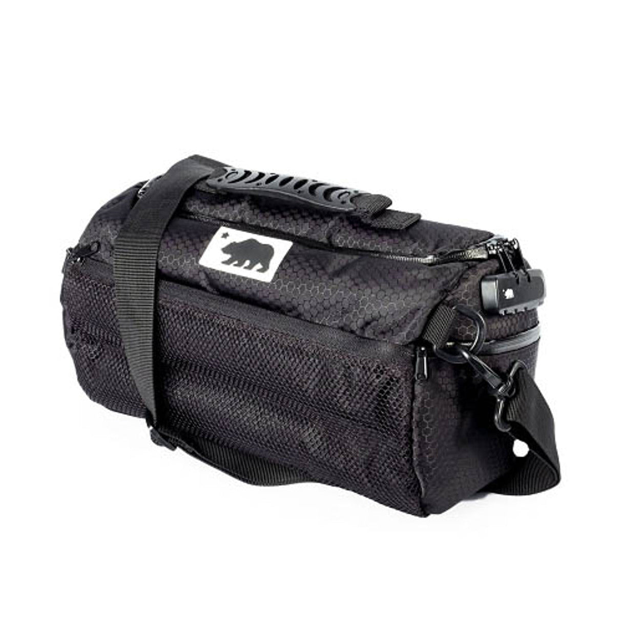 Cali Crusher Cali Duffle 12" Standard in Black - Angled Side View with Logo