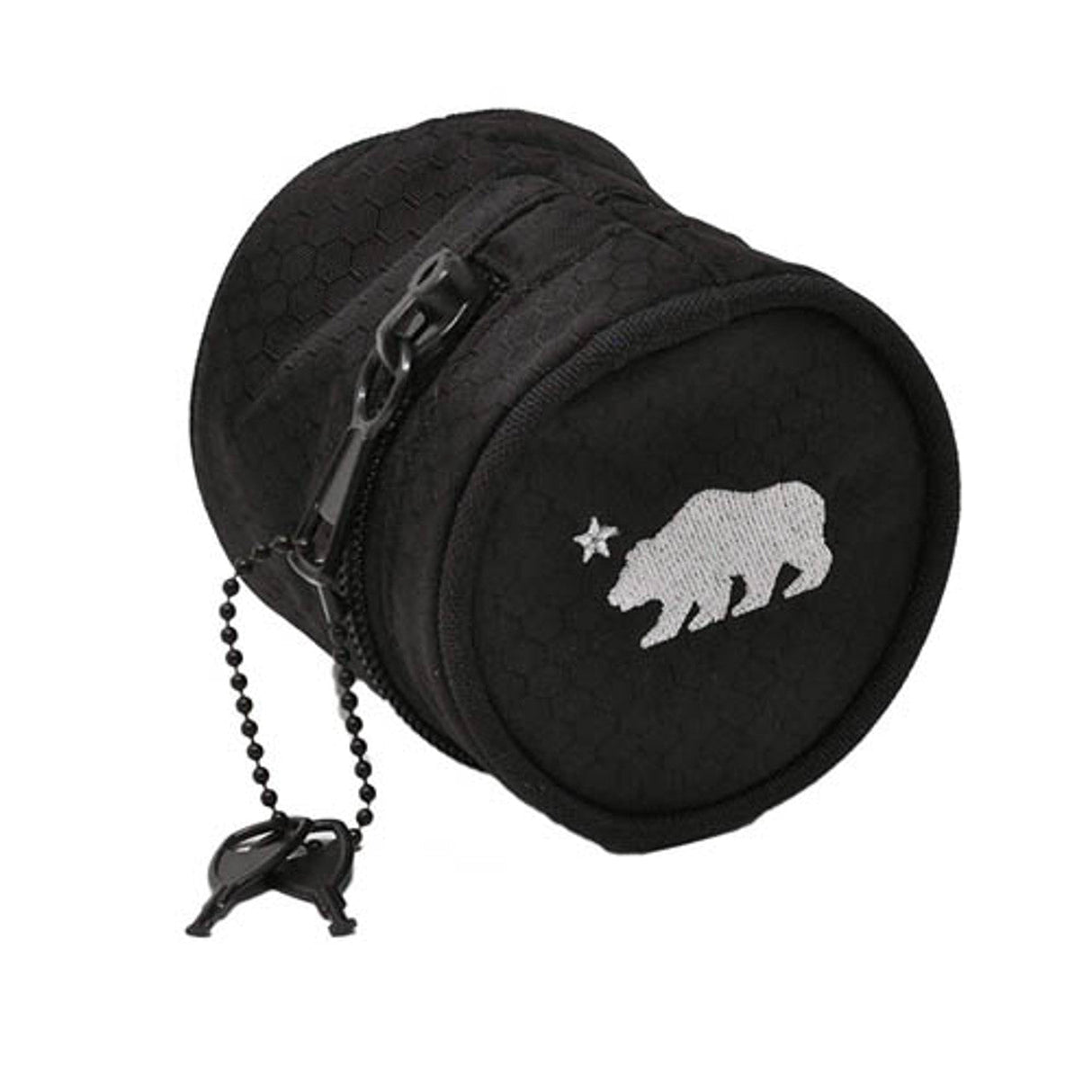 Cali Crusher Grinder Case with Locking Zipper, Black, Smell-Proof, 3"x3.5" Front View