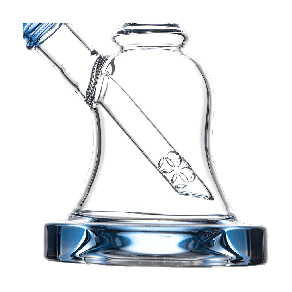 Calibear Bell Rig clear borosilicate glass dab rig with beaker design, side view on white background